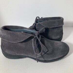 Womens Bussola Kolding Keisha Silk‎ Suede Lace up Booties Gray 40 US 9/9.5"